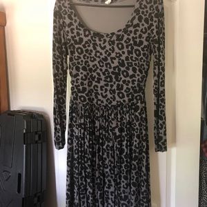 Grey and black leopard dress